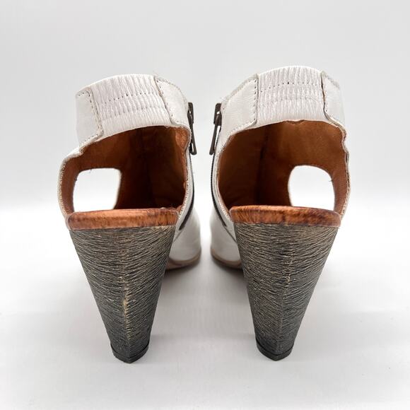 MIZ MOOZ Michelle Heeled Sandal Womens 40 White Leather Open Toe Slingback - Picture 4 of 11
